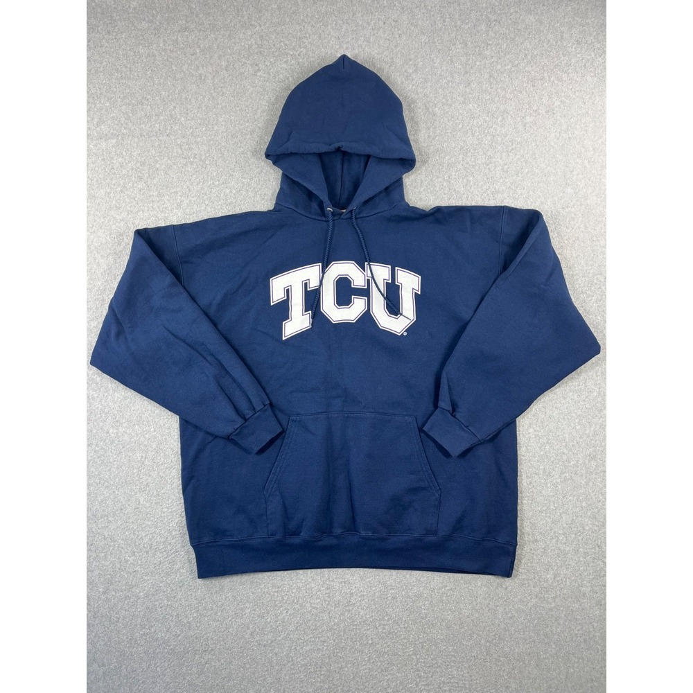 Vintage TCU Horned Frogs Sweatshirt Mens XL Purple Y2k 90s Hooded Loose Fit